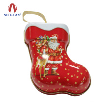 Nice-can Christmas Boot Shape Candy Tin Box for Christmas Tree Decoration